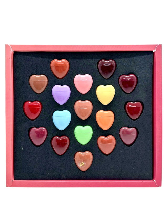 Mini labial magico corazon a prueba de agua pack x 18 Kiss Beauty